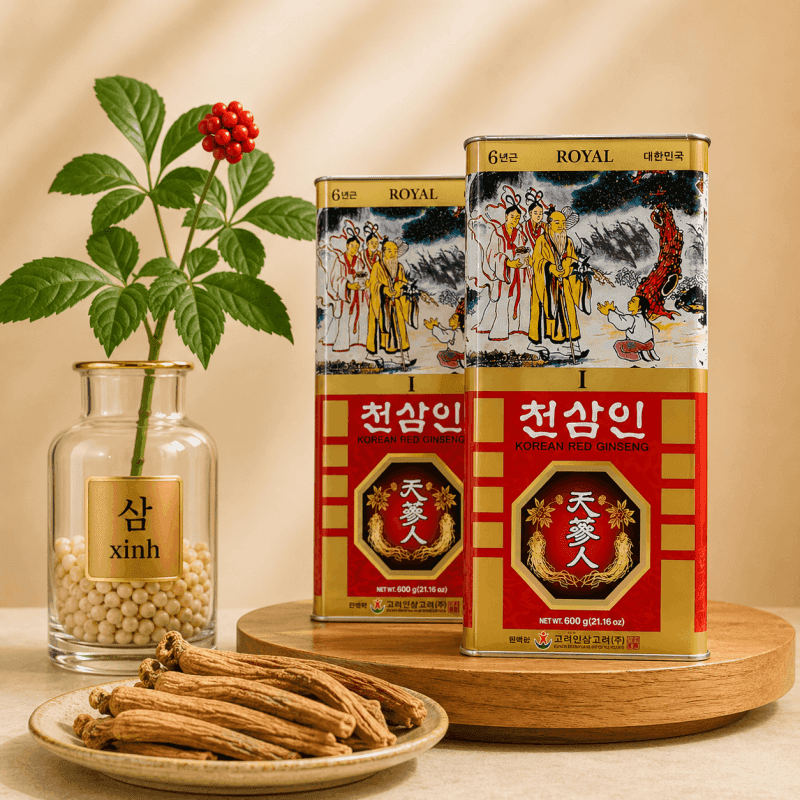Hồng Sâm Củ Khô Hộp 600g Hàn Quốc Wooshin – Bồi Bổ Sức Khỏe, Tăng Đề Kháng Hiệu Quả