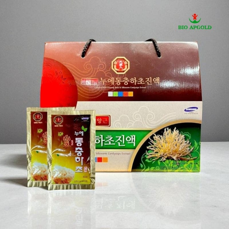 Nước Đông Trùng Hạ Thảo Sâm Núi Hàn Quốc Bio Apgold Hộp 30 Gói