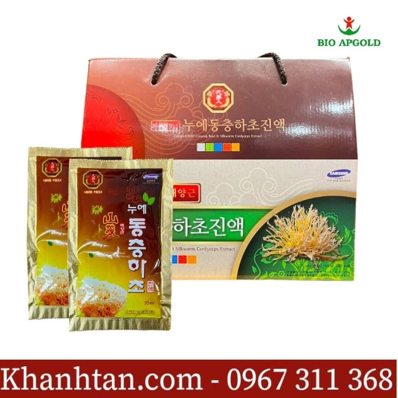 Nước Đông Trùng Hạ Thảo Sâm Núi Hàn Quốc Bio Apgold Hộp 30 Gói