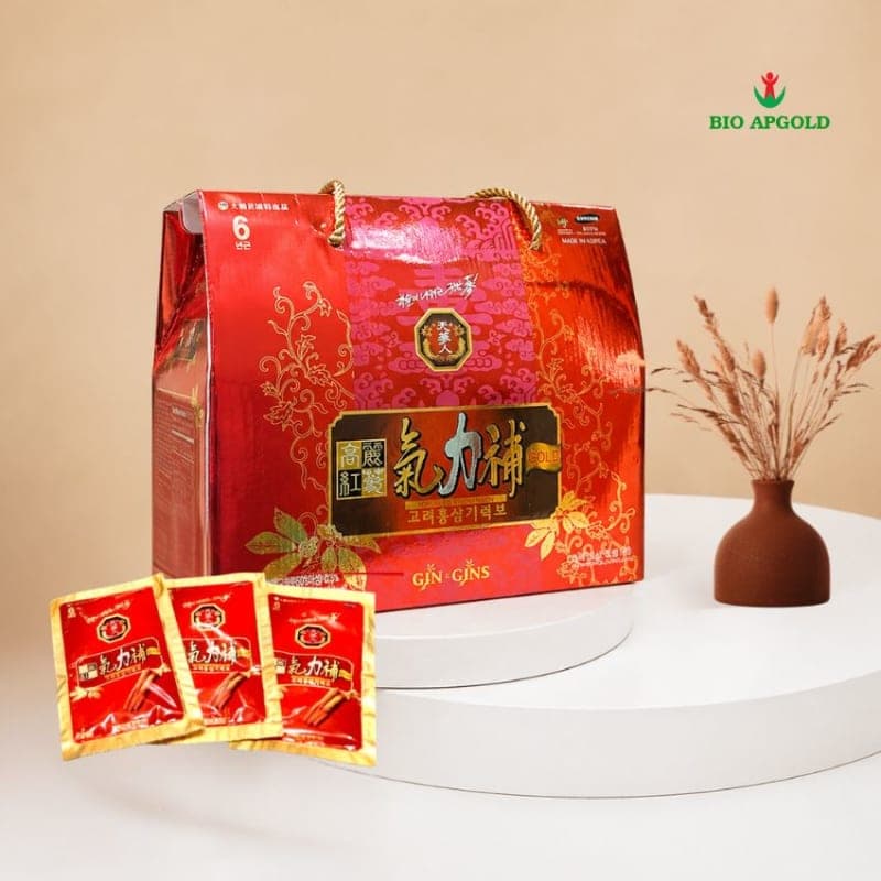 Nước Hồng Sâm Hàn Quốc Hộp 30 Gói Bio Apgold - Nước Uống Hồng Sâm 6 Năm Tuổi