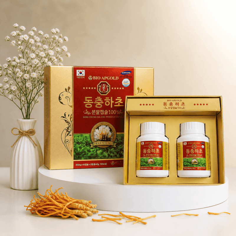 Viên Đông Trùng Hạ Thảo Hàn Quốc Bio Apgold 120 Viên – Viên Nang Đông Trùng Nguyên Chất 100%
