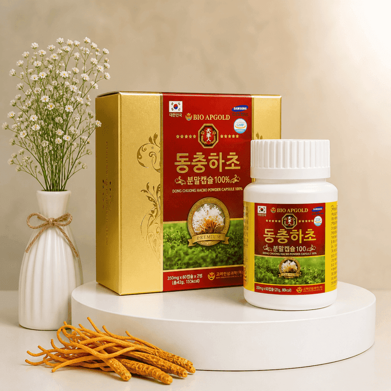 Viên Đông Trùng Hạ Thảo Hàn Quốc Bio Apgold 120 Viên – Viên Nang Đông Trùng Nguyên Chất 100%