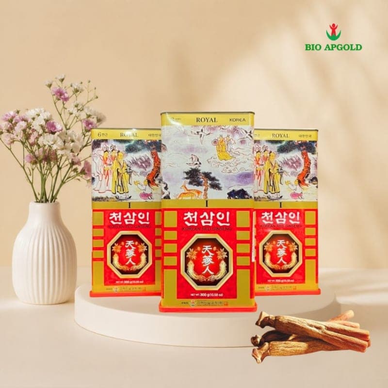 Hồng Sâm Củ Khô Hộp 150g Wooshin Hàn Quốc – Sâm Củ Khô Hộp Thiếc 150g Chính Hãng