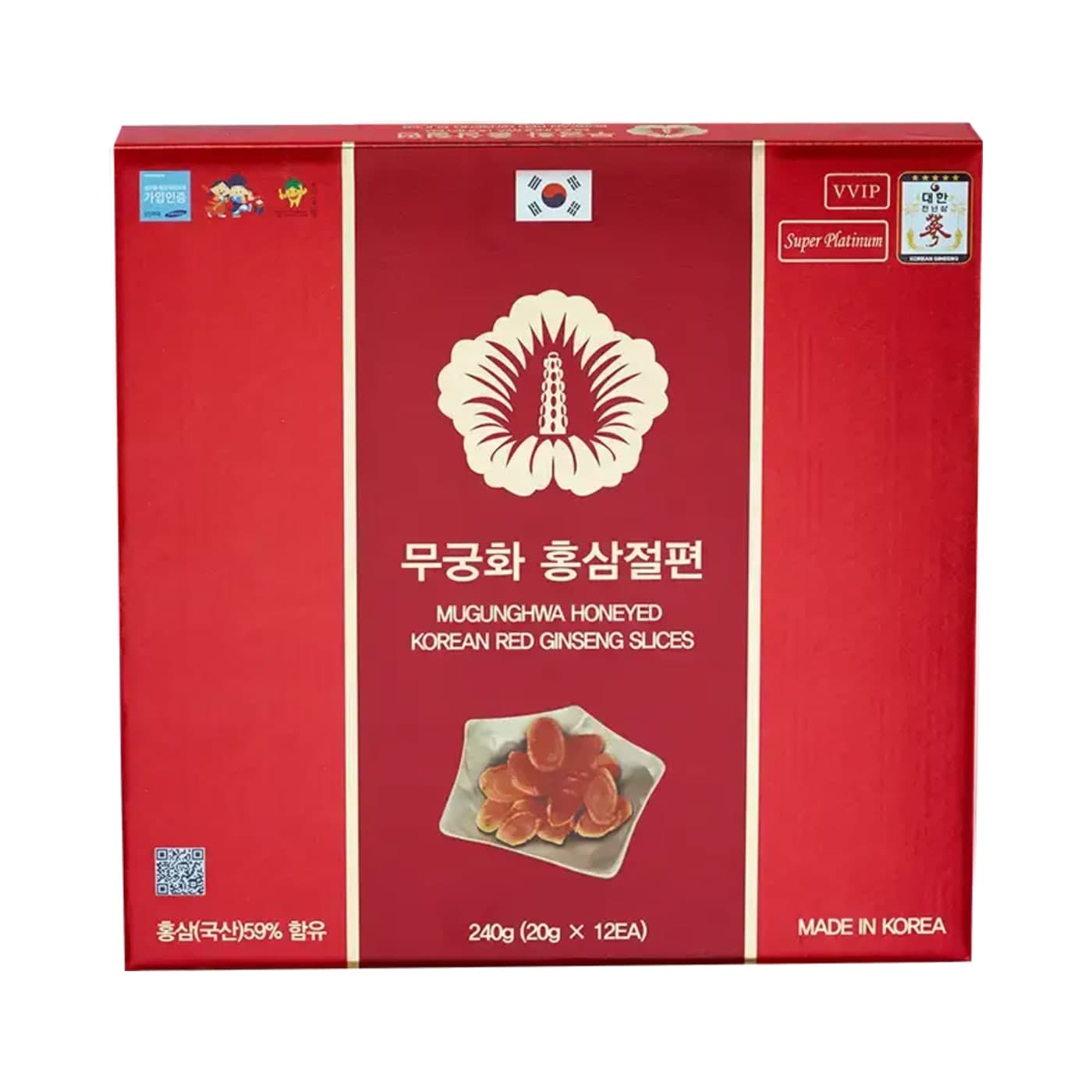 Hồng Sâm Thái Lát Tẩm Mật Ong Mugunghwa – Hộp 12 Gói x 20g