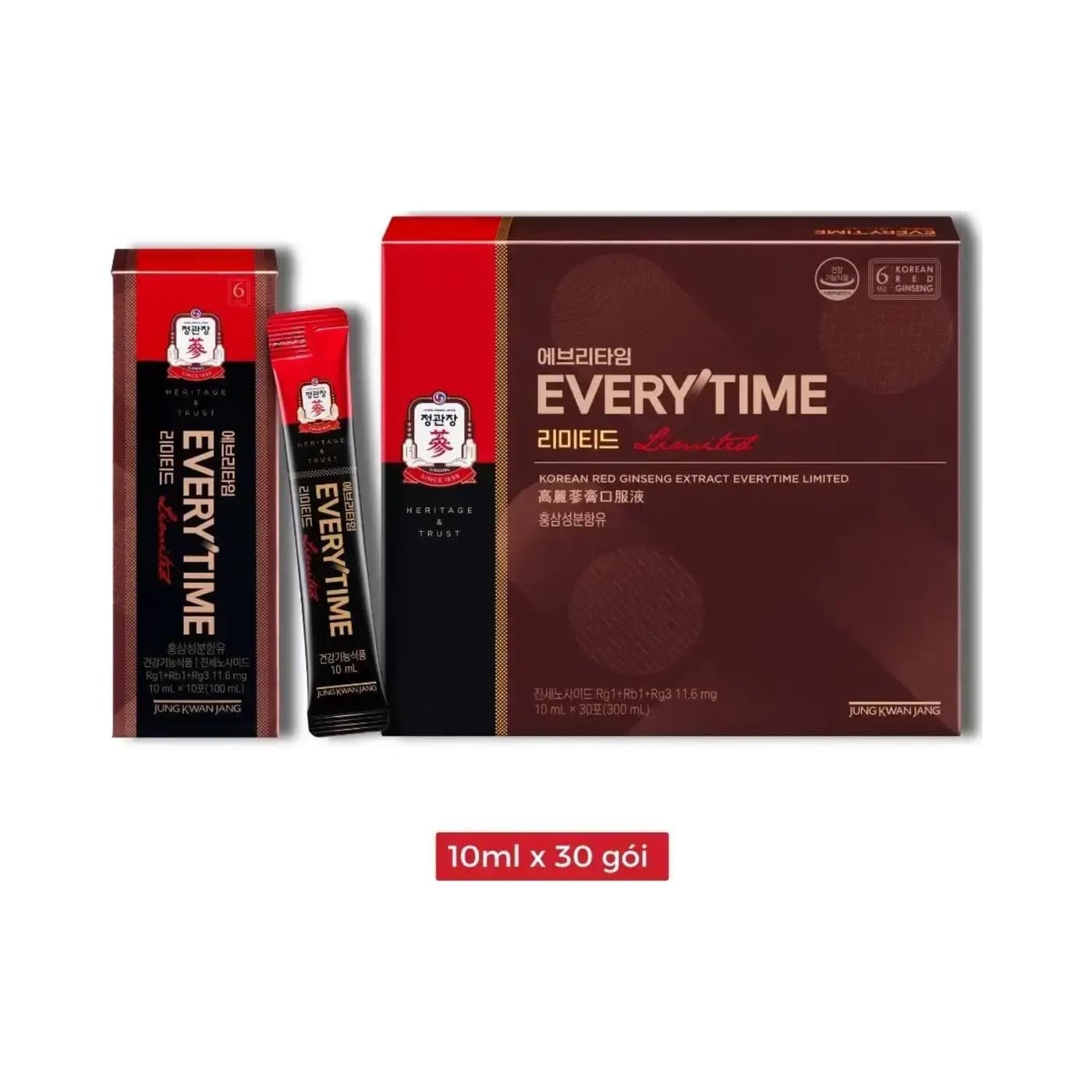 Tinh Chất Hồng Sâm Pha Sẵn KGC Extract Everytime Limited – Hộp 30 Gói x 10ml