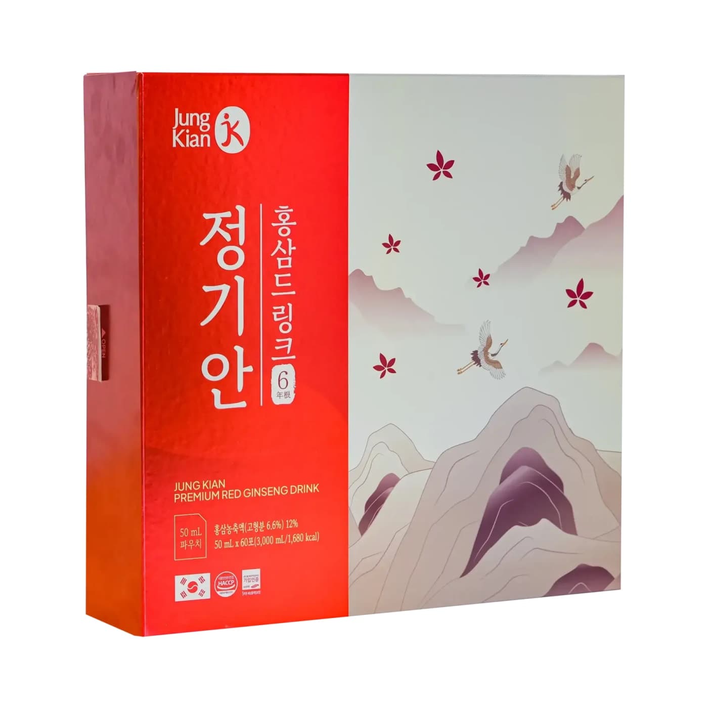 Nước Uống Hồng Sâm Jung Kian Premium 6 – Hộp 60 Gói x 50ml