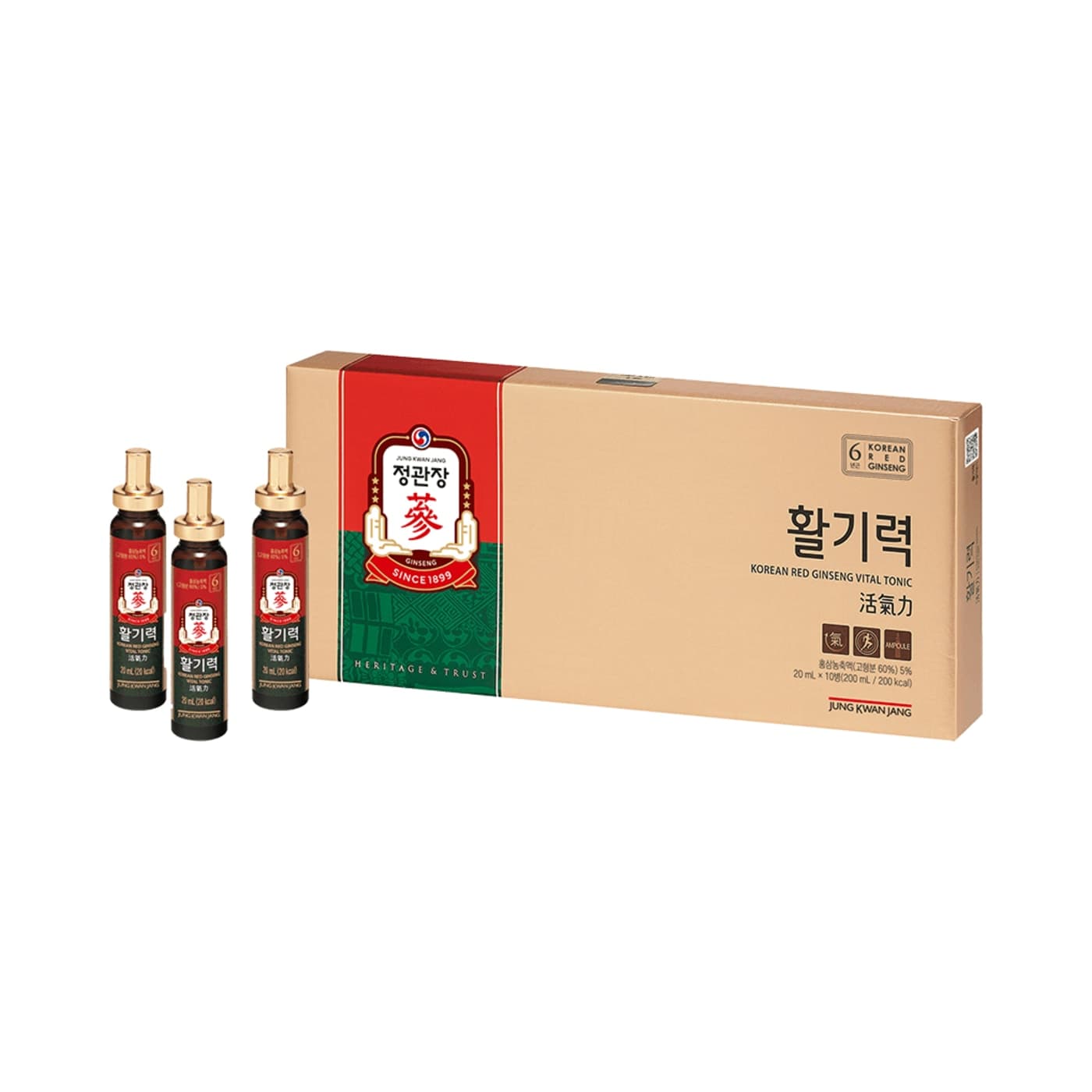 Nước Uống Hồng Sâm KGC Vital Tonic – Hộp 10 Ống x 20ml