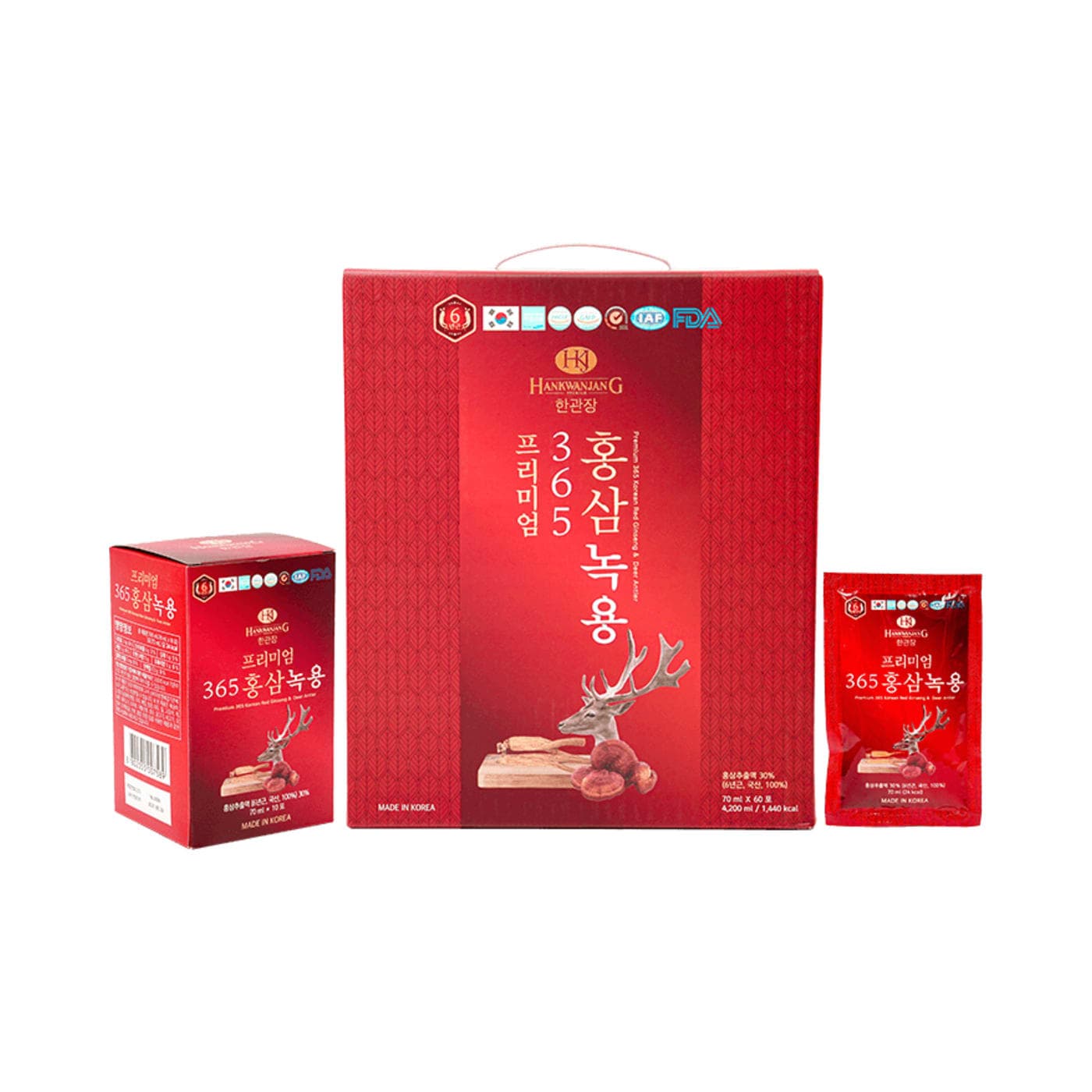 Nước Uống Hồng Sâm Nhung Hươu 365 – Hộp 60 Gói x 70ml